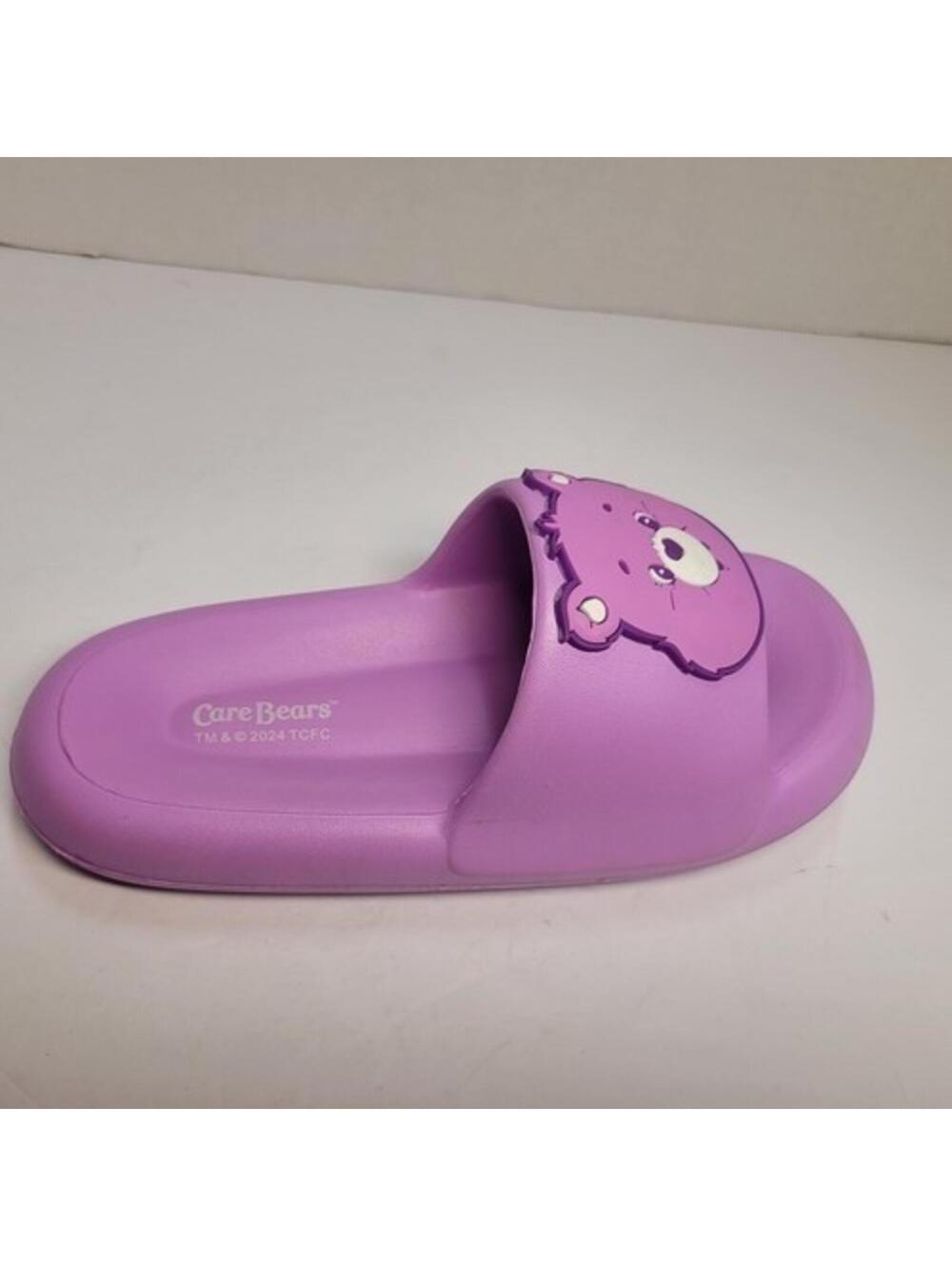 CARE BEARS SLIDE SANDALS - Purple 35-36 Size (5) Kids